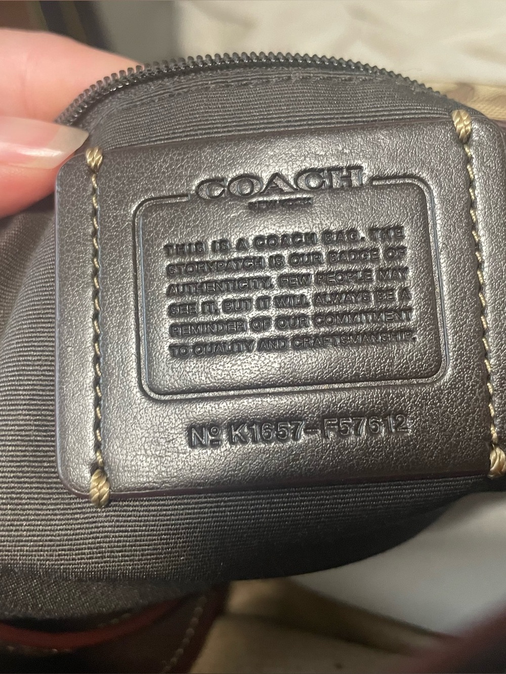 Coach Brown Signature Canvas Shoulder Bag with Black Leather Trim - Picture 5 of 5
